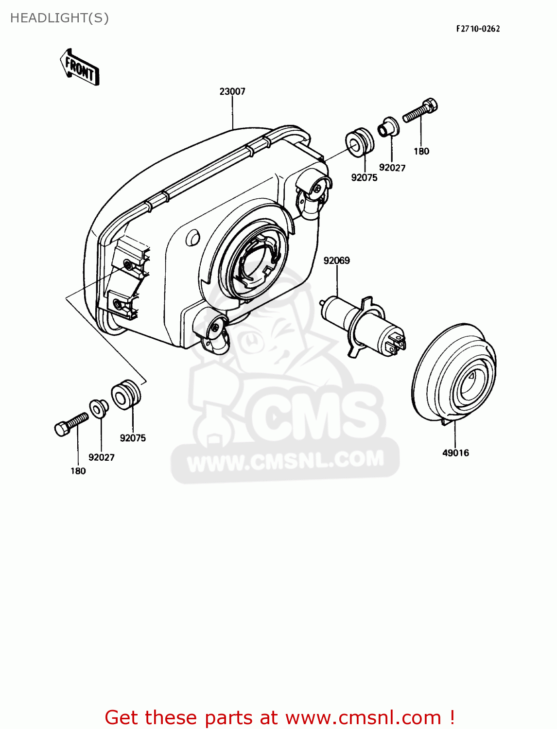 HEADLIGHT(S) EX500A3 1989 USA CALIFORNIA CANADA