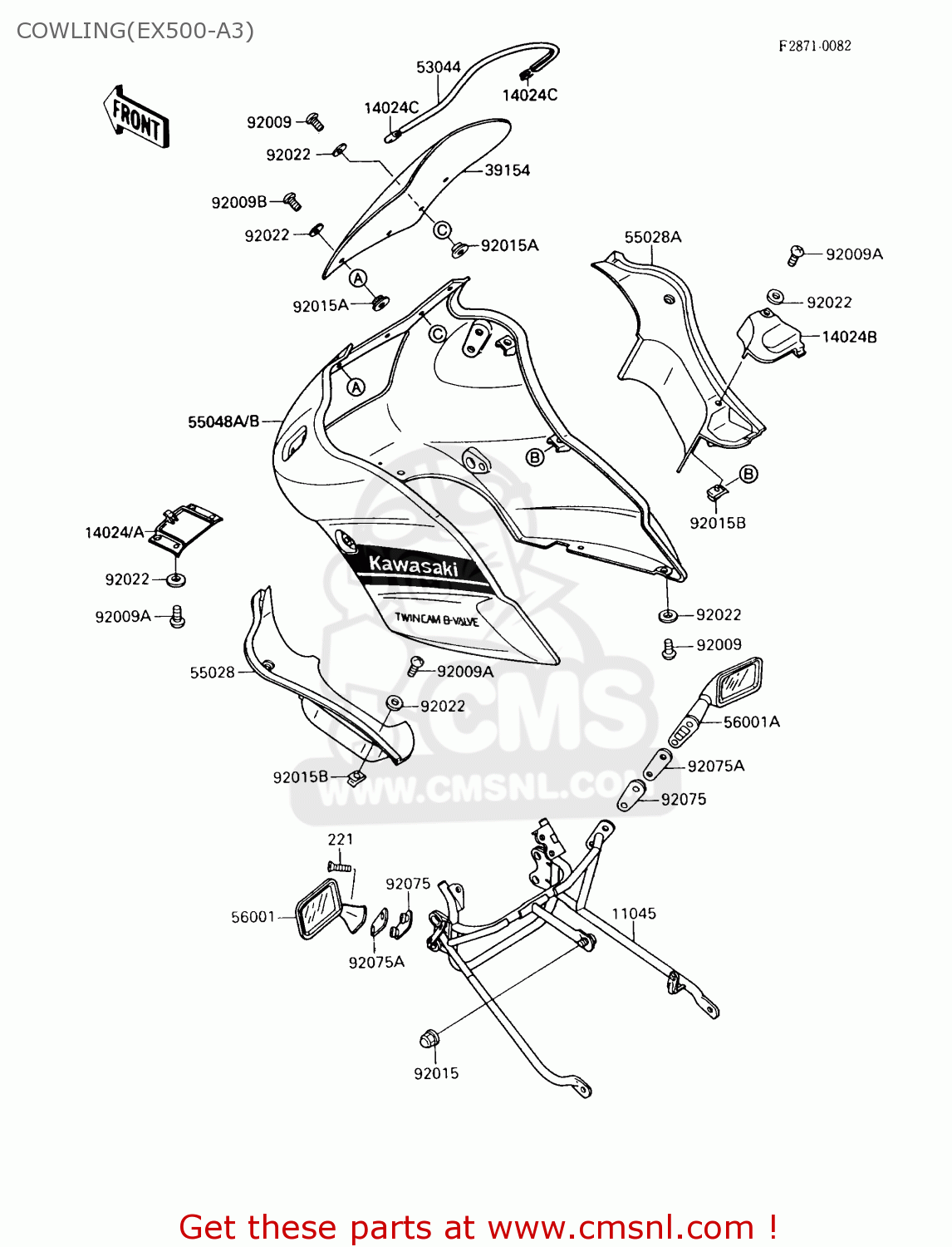 COWLING(EX500-A3) EX500A3 1989 USA CALIFORNIA CANADA