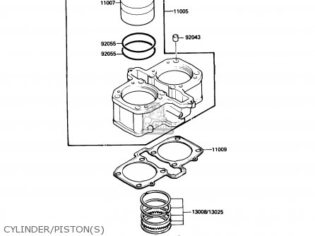 CYLINDER/PISTON(S) - EX500A3 1989 USA CALIFORNIA CANADA