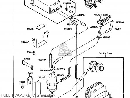FUEL EVAPORATIVE SYSTEM - EX500A3 1989 USA CALIFORNIA CANADA