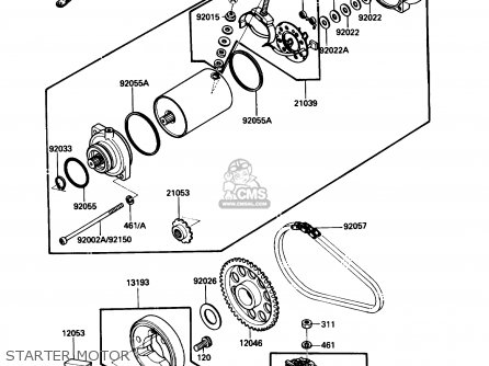 STARTER MOTOR - EX500A3 1989 USA CALIFORNIA CANADA
