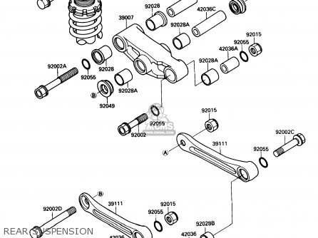 REAR SUSPENSION - EX500A3 1989 USA CALIFORNIA CANADA