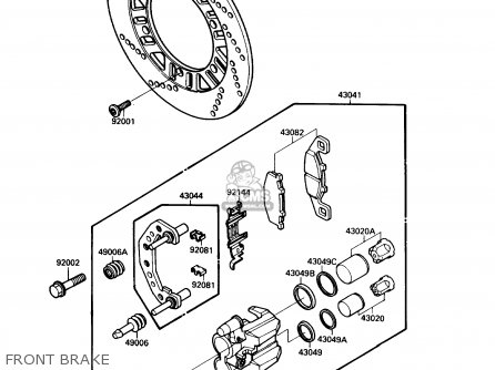 FRONT BRAKE - EX500A3 1989 USA CALIFORNIA CANADA