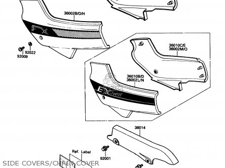 SIDE COVERS/CHAIN COVER - EX500A3 1989 USA CALIFORNIA CANADA