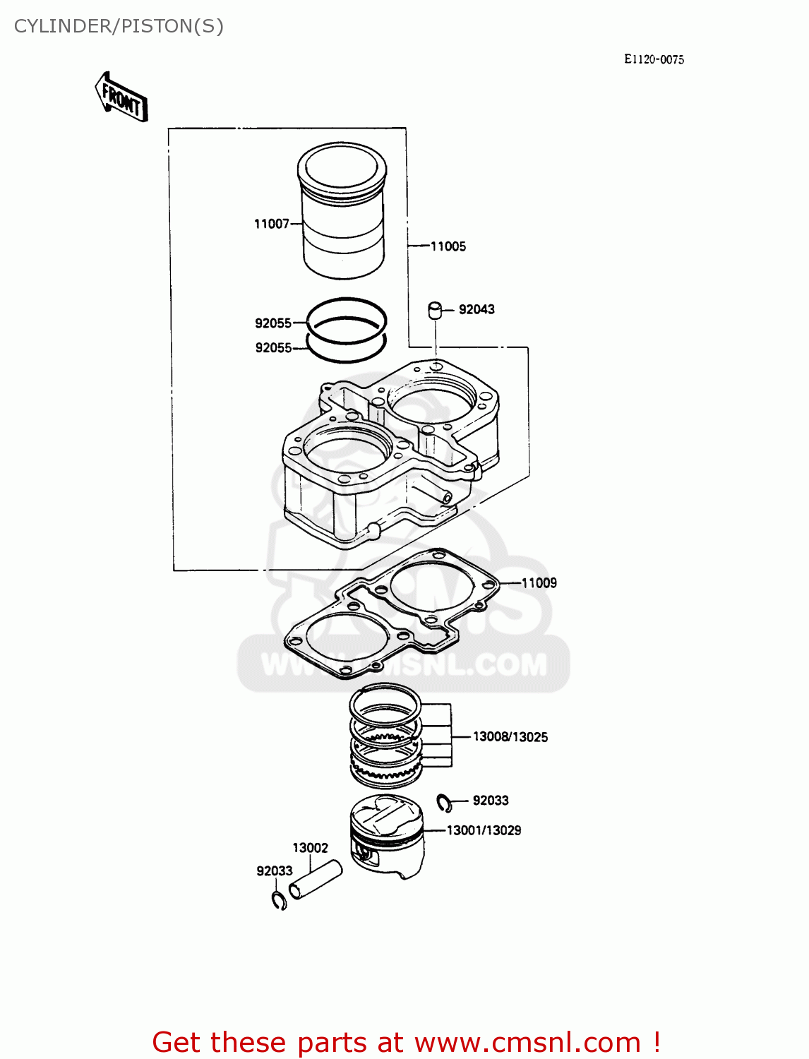 CYLINDER/PISTON(S) EX500A3 GPZ500S 1989 EUROPE UK AR