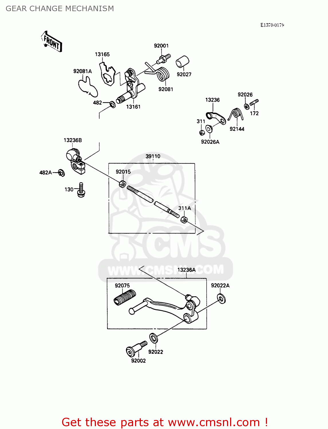 GEAR CHANGE MECHANISM EX500A3 GPZ500S 1989 EUROPE UK AR
