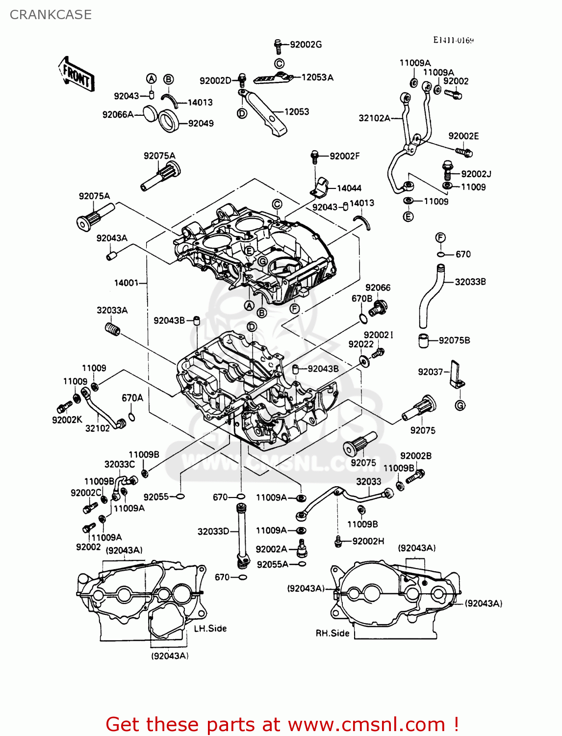 CRANKCASE EX500A3 GPZ500S 1989 EUROPE UK AR