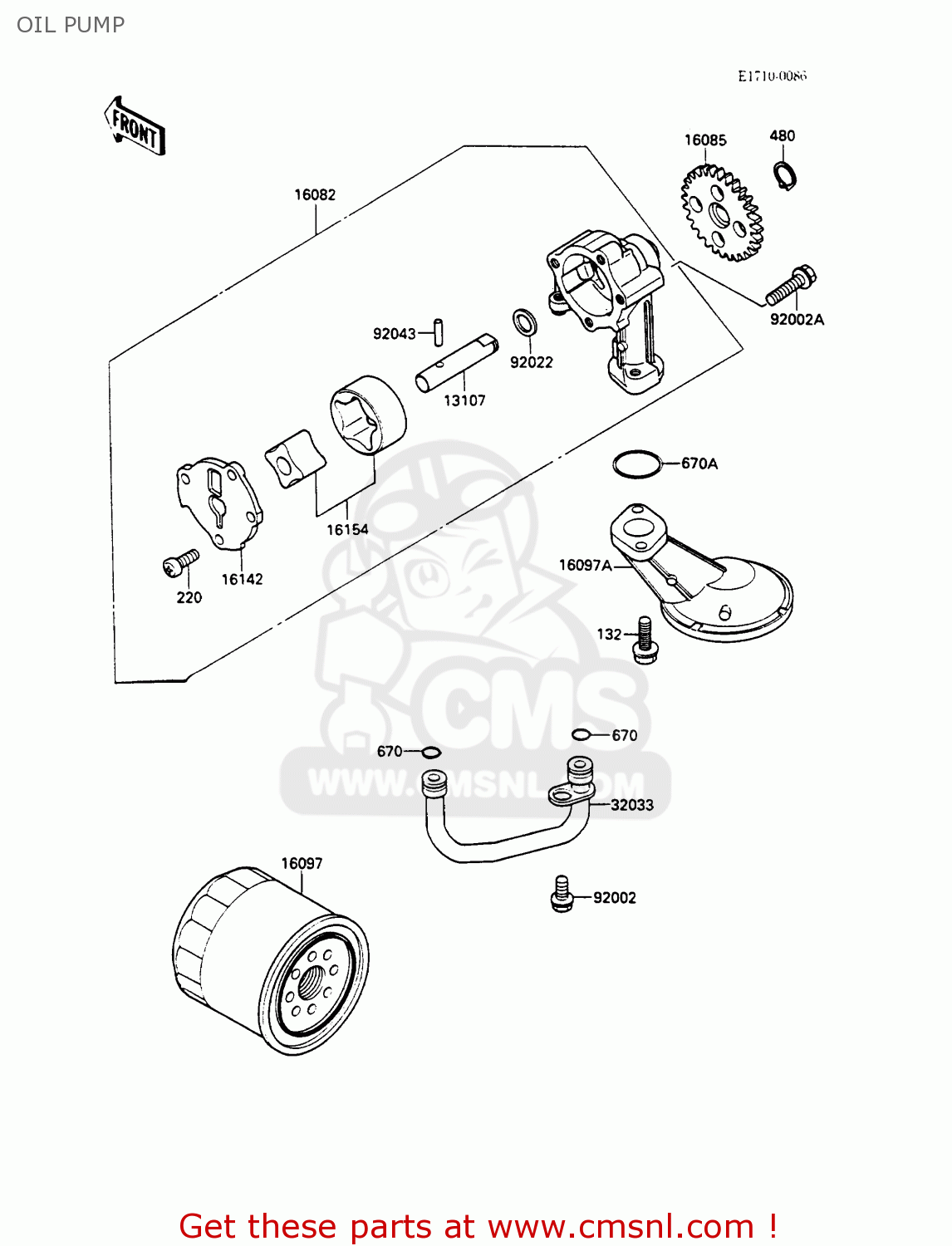 OIL PUMP EX500A3 GPZ500S 1989 EUROPE UK AR