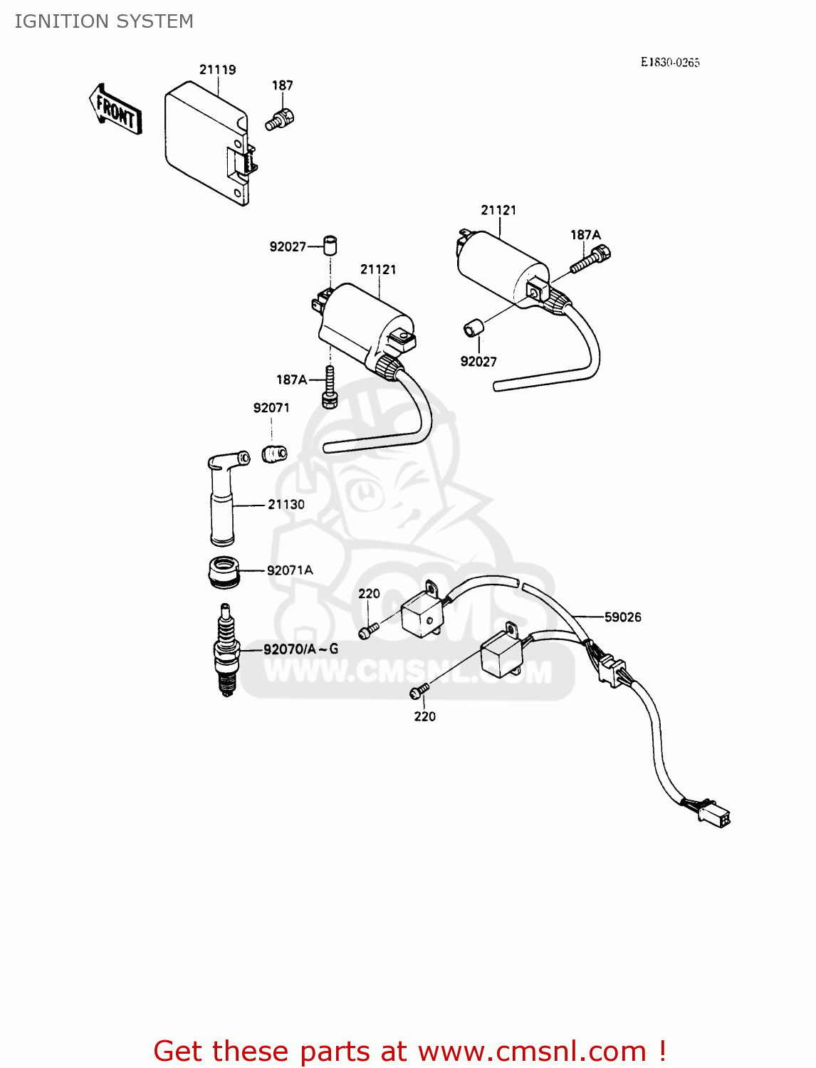 IGNITION SYSTEM EX500A3 GPZ500S 1989 EUROPE UK AR