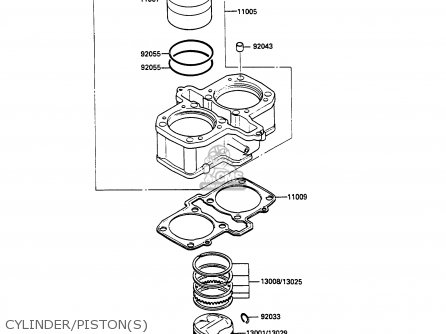 CYLINDER/PISTON(S) - EX500A3 GPZ500S 1989 EUROPE UK AR