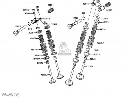 VALVE(S) - EX500A3 GPZ500S 1989 EUROPE UK AR