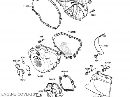 ENGINE COVER(S) - EX500A3 GPZ500S 1989 EUROPE UK AR