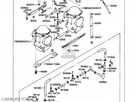 CARBURETOR - EX500A3 GPZ500S 1989 EUROPE UK AR