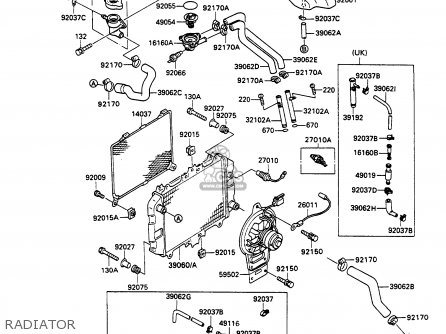RADIATOR - EX500A3 GPZ500S 1989 EUROPE UK AR