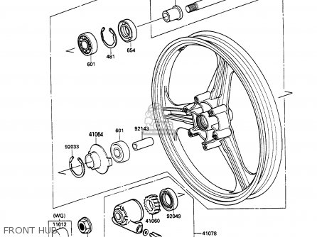 FRONT HUB - EX500A3 GPZ500S 1989 EUROPE UK AR