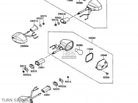 TURN SIGNALS - EX500A3 GPZ500S 1989 EUROPE UK AR