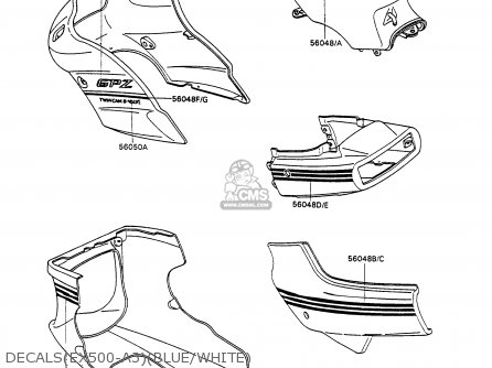 DECALS(EX500-A3)(BLUE/WHITE) - EX500A3 GPZ500S 1989 EUROPE UK AR