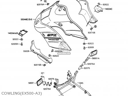 COWLING(EX500-A3) - EX500A3 GPZ500S 1989 EUROPE UK AR