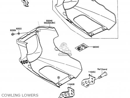 COWLING LOWERS - EX500A3 GPZ500S 1989 EUROPE UK AR