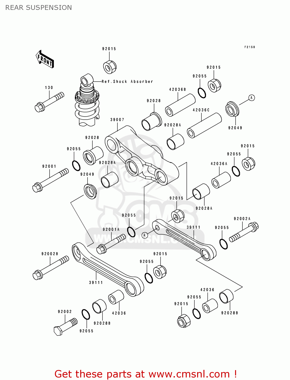 REAR SUSPENSION EX500A4 1990 USA CALIFORNIA CANADA