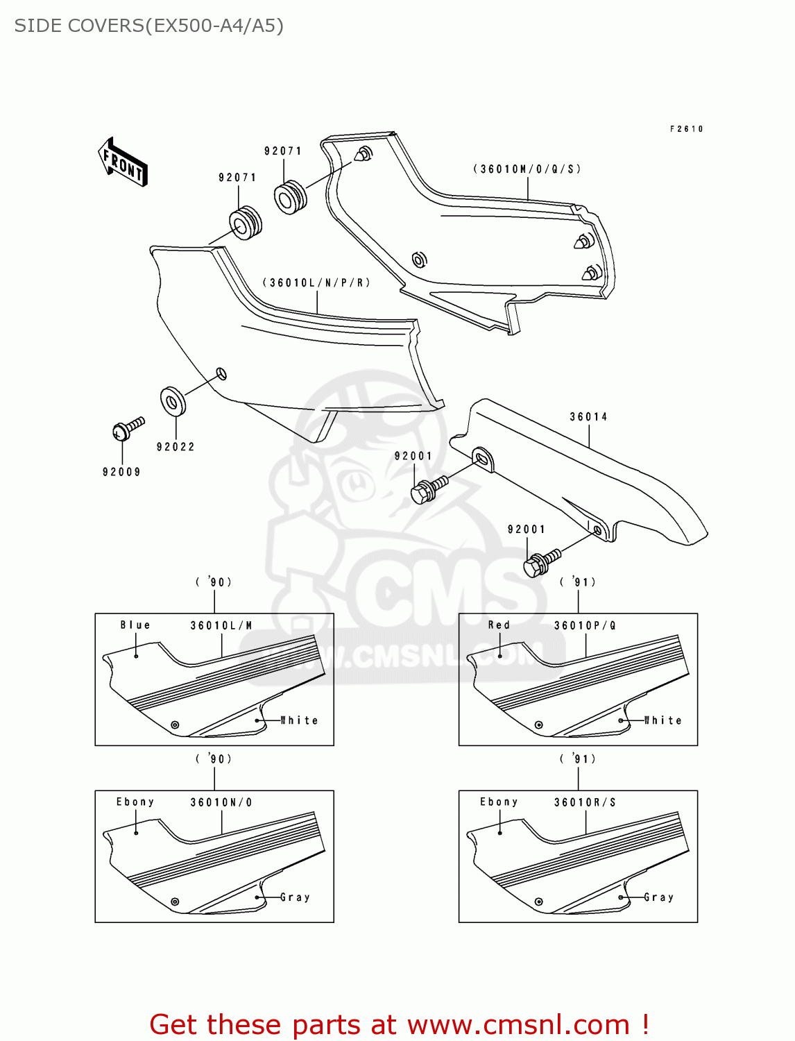 SIDE COVERS(EX500-A4/A5) EX500A4 1990 USA CALIFORNIA CANADA