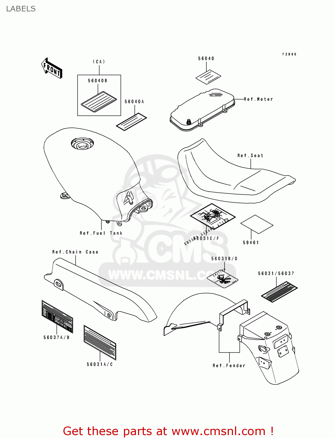 LABELS EX500A4 1990 USA CALIFORNIA CANADA