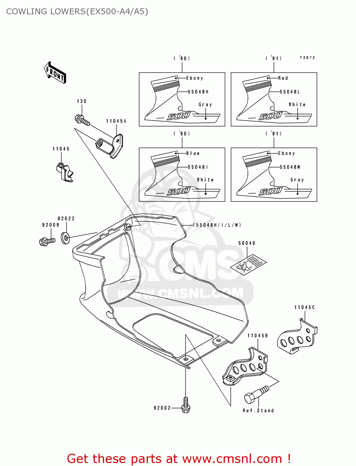 COWLING LOWERS(EX500-A4/A5) EX500A4 1990 USA CALIFORNIA CANADA