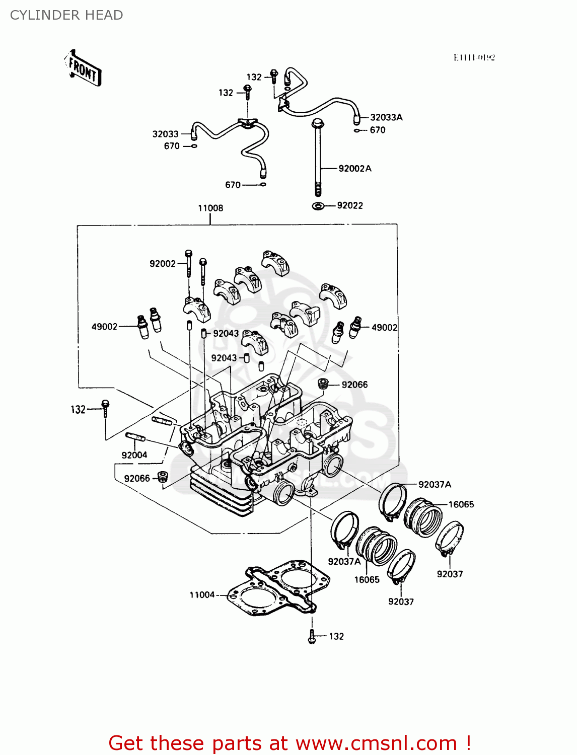 CYLINDER HEAD EX500A4 GPZ500S 1990 UNITED KINGDOM AR
