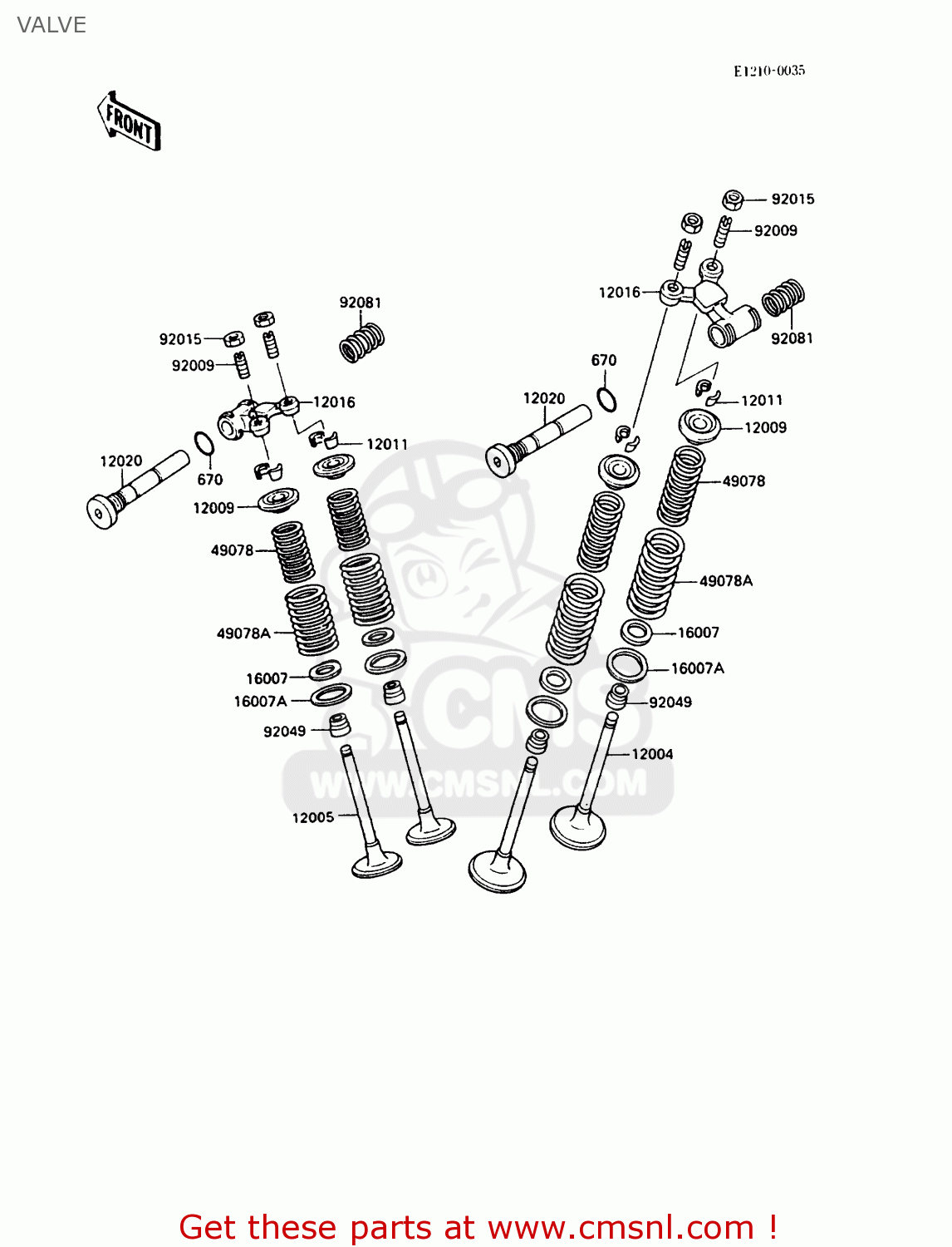 VALVE EX500A4 GPZ500S 1990 UNITED KINGDOM AR
