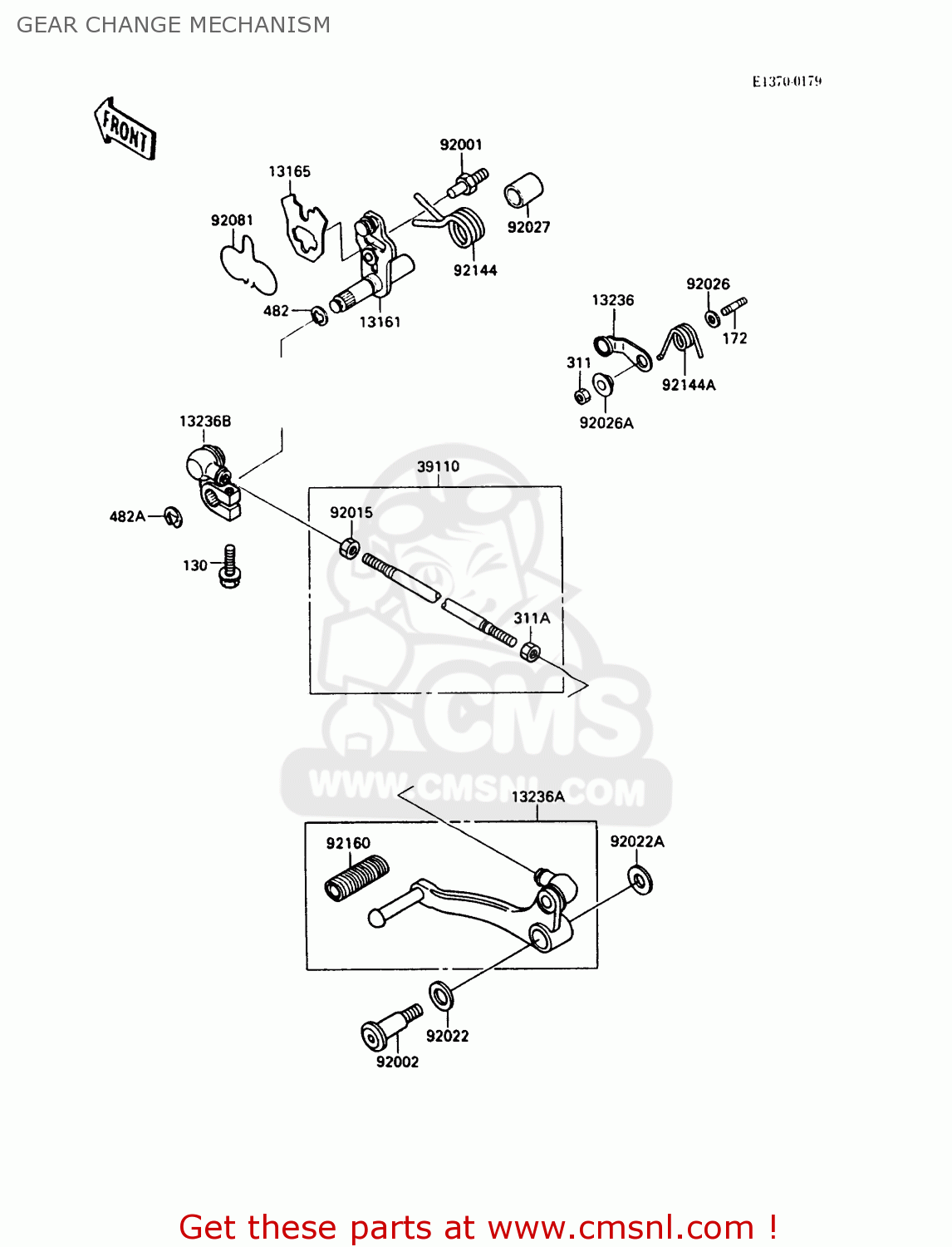 GEAR CHANGE MECHANISM EX500A4 GPZ500S 1990 UNITED KINGDOM AR
