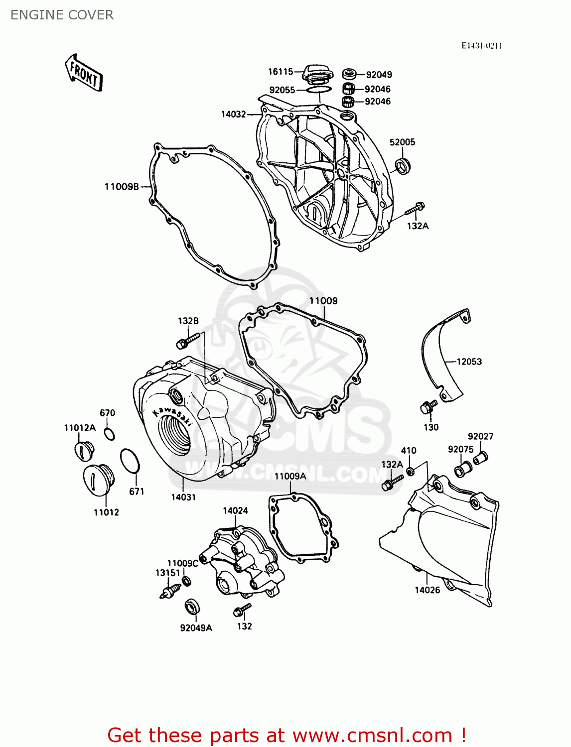 ENGINE COVER EX500A4 GPZ500S 1990 UNITED KINGDOM AR