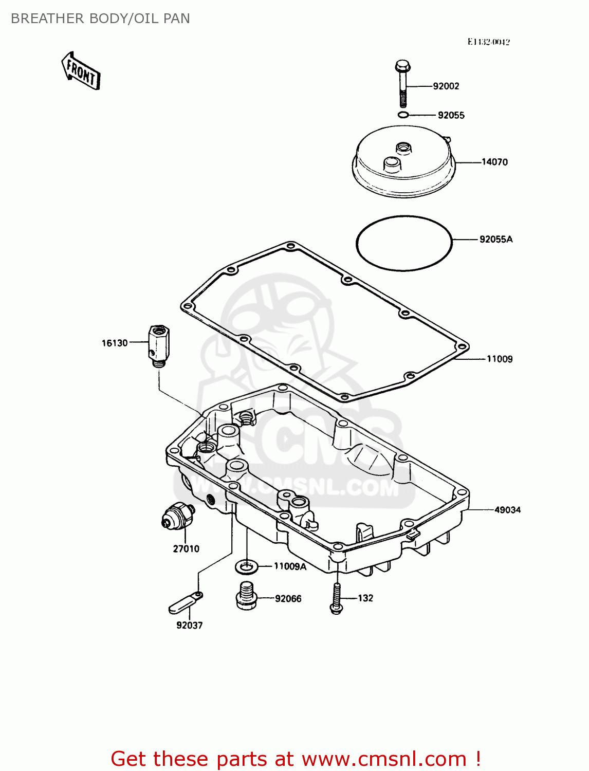 BREATHER BODY/OIL PAN EX500A4 GPZ500S 1990 UNITED KINGDOM AR
