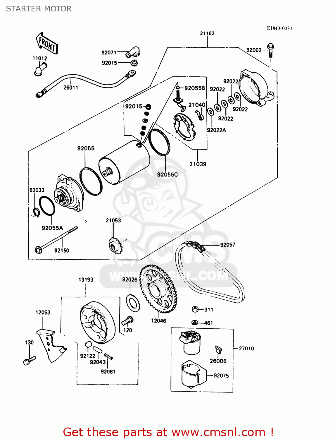 STARTER MOTOR EX500A4 GPZ500S 1990 UNITED KINGDOM AR