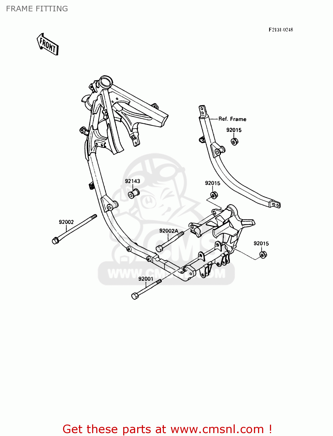 FRAME FITTING EX500A4 GPZ500S 1990 UNITED KINGDOM AR