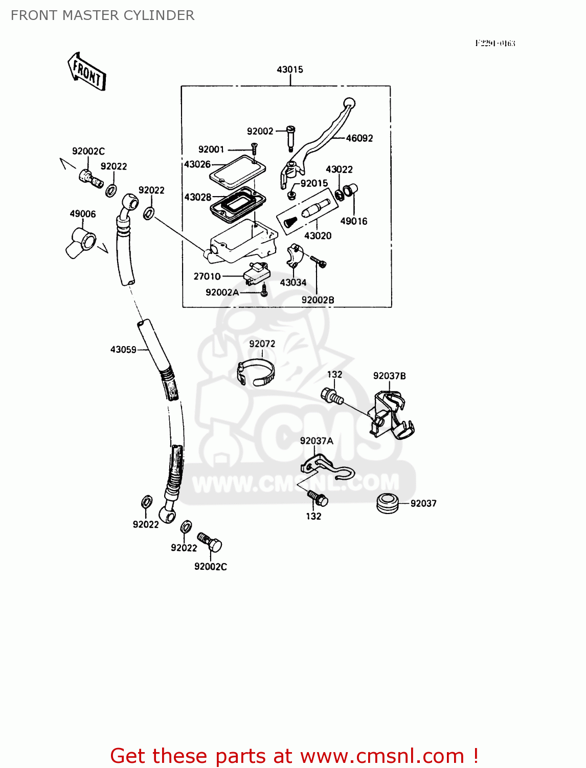 FRONT MASTER CYLINDER EX500A4 GPZ500S 1990 UNITED KINGDOM AR