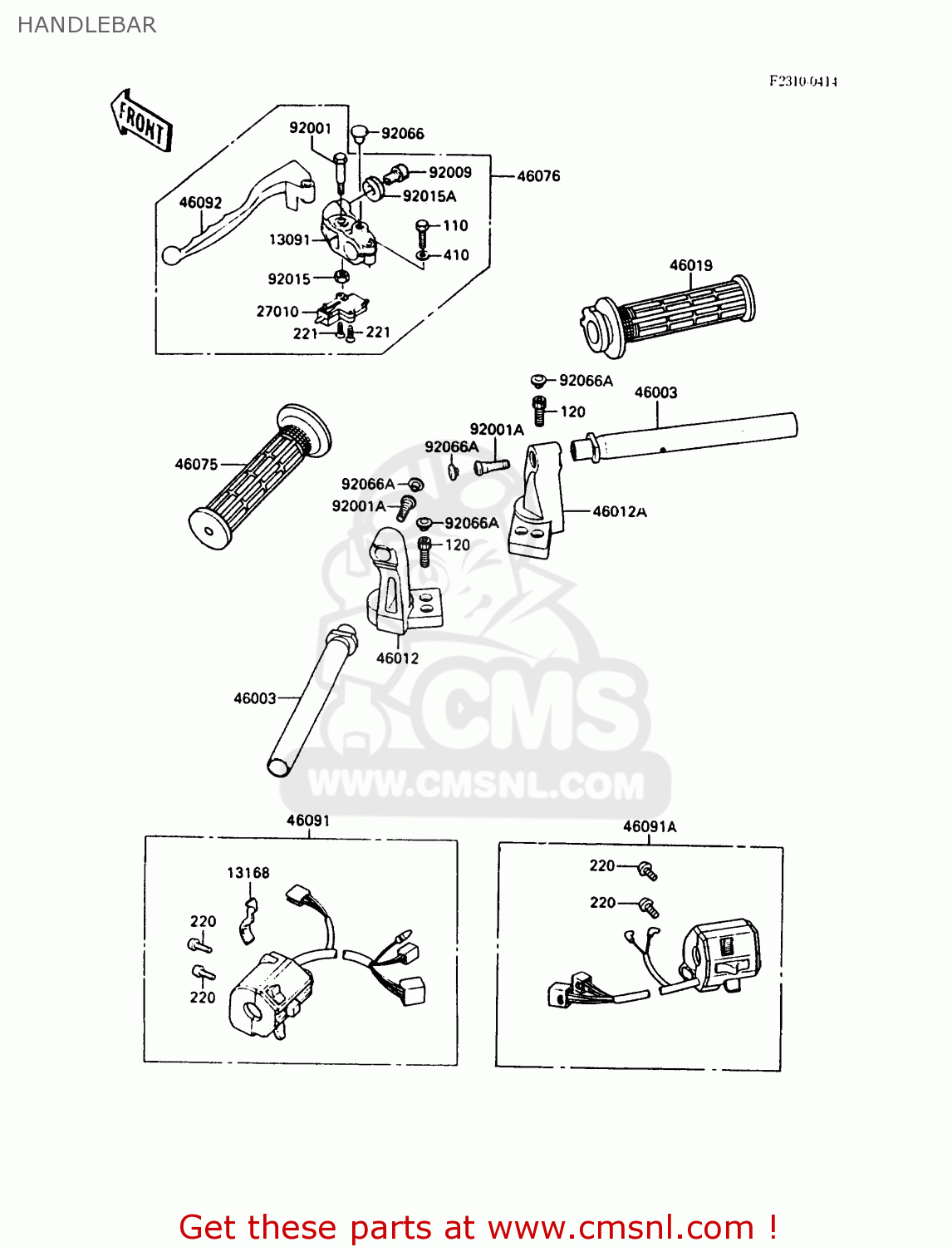HANDLEBAR EX500A4 GPZ500S 1990 UNITED KINGDOM AR