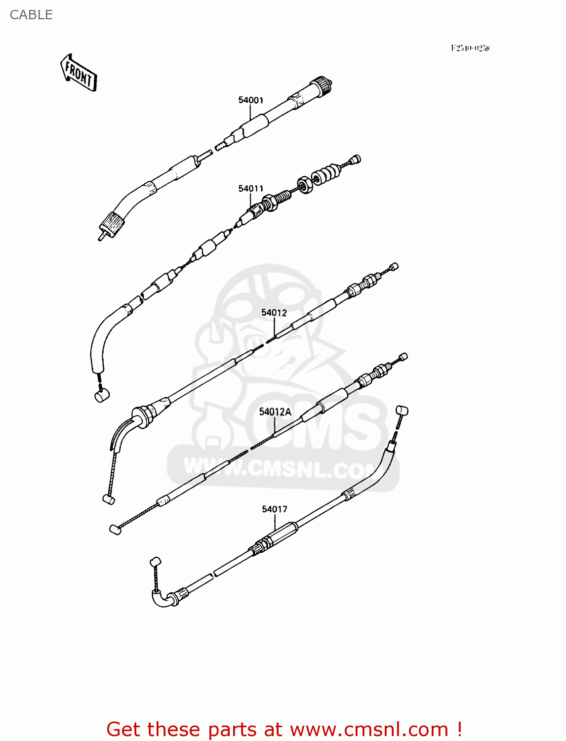 CABLE EX500A4 GPZ500S 1990 UNITED KINGDOM AR