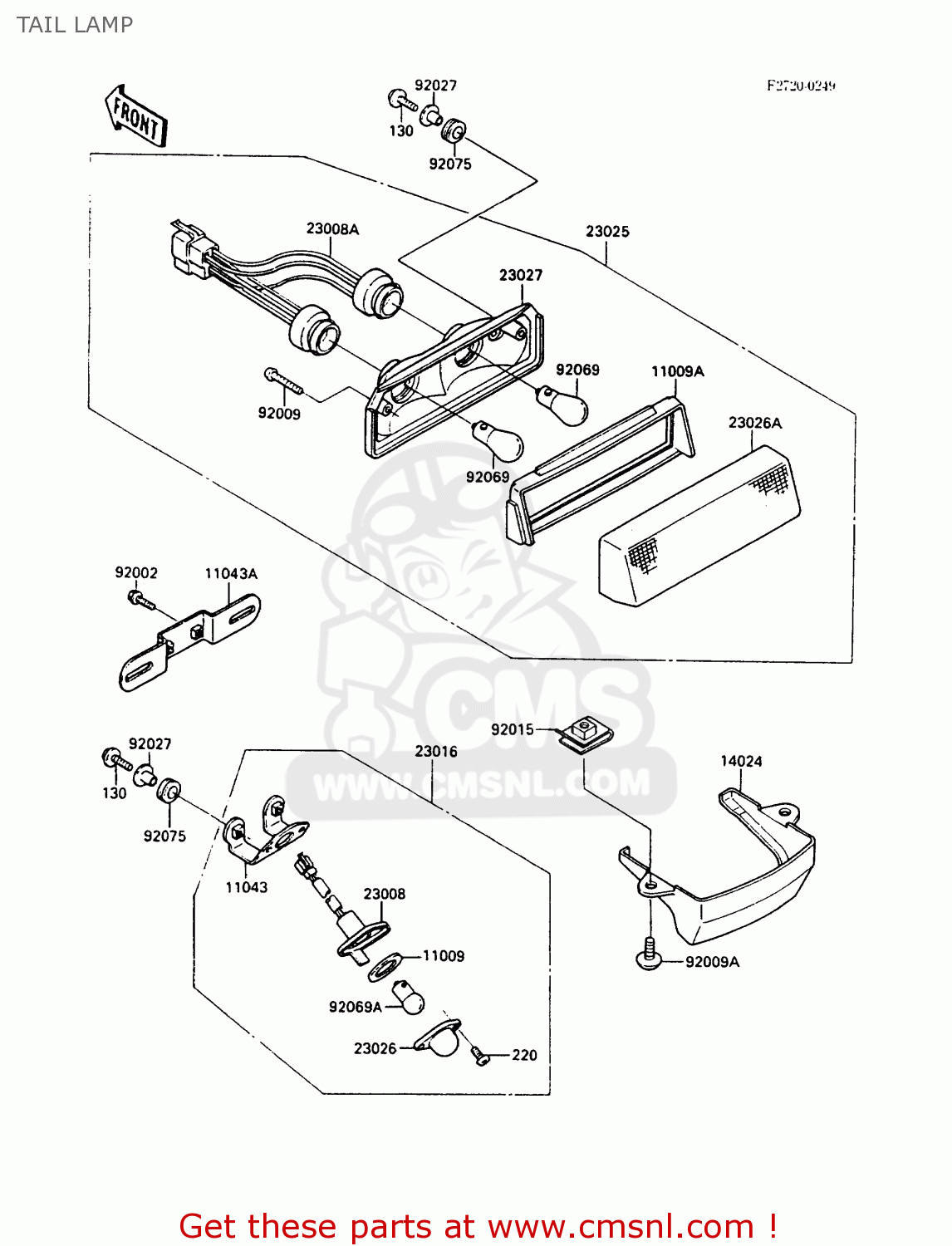 TAIL LAMP EX500A4 GPZ500S 1990 UNITED KINGDOM AR