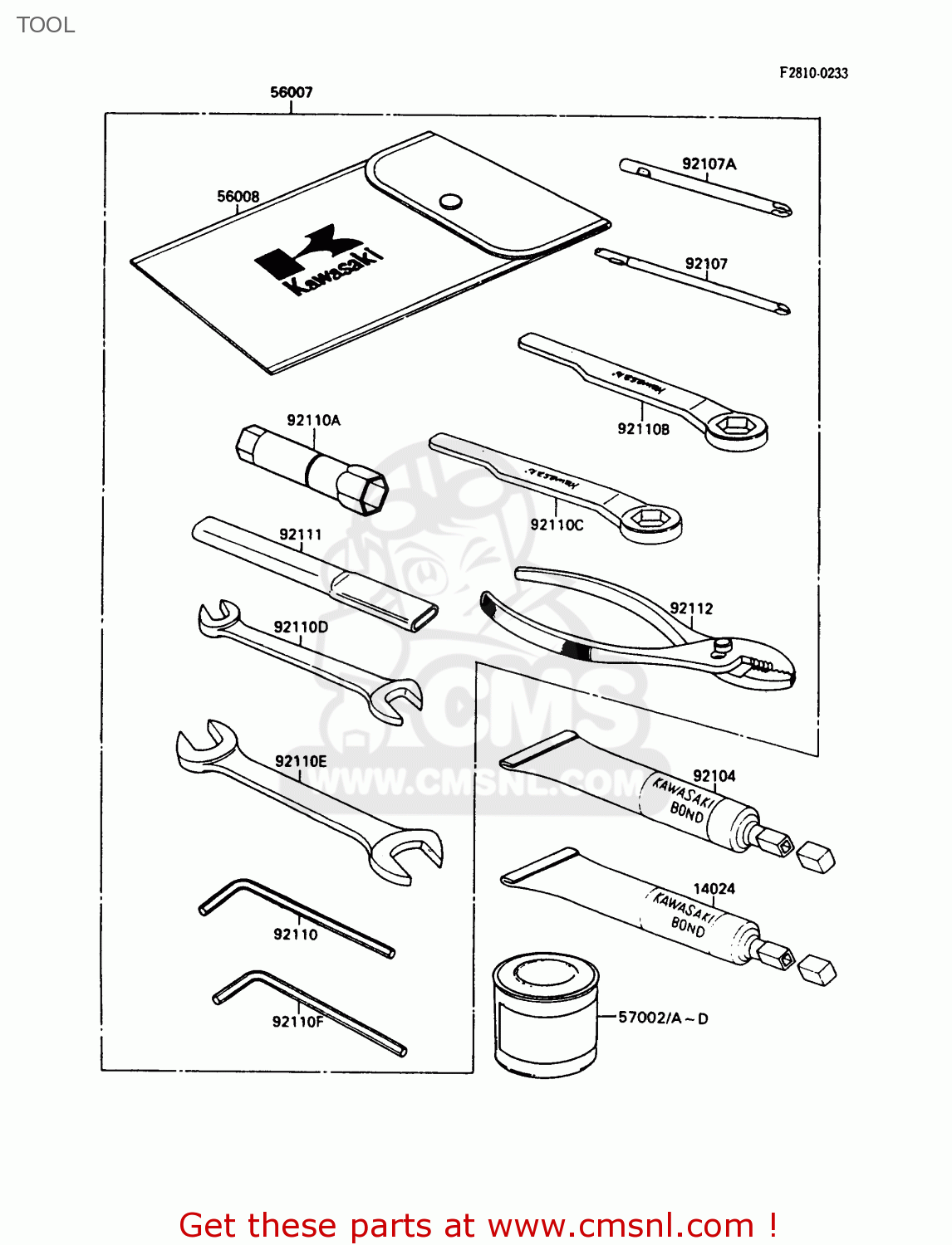 TOOL EX500A4 GPZ500S 1990 UNITED KINGDOM AR
