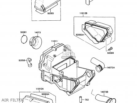 AIR FILTER - EX500A4 GPZ500S 1990 UNITED KINGDOM AR