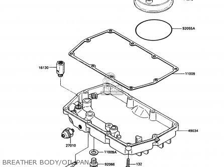 BREATHER BODY/OIL PAN - EX500A4 GPZ500S 1990 UNITED KINGDOM AR