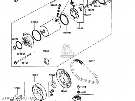 STARTER MOTOR - EX500A4 GPZ500S 1990 UNITED KINGDOM AR