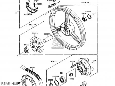 REAR HUB - EX500A4 GPZ500S 1990 UNITED KINGDOM AR