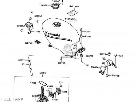 FUEL TANK - EX500A4 GPZ500S 1990 UNITED KINGDOM AR
