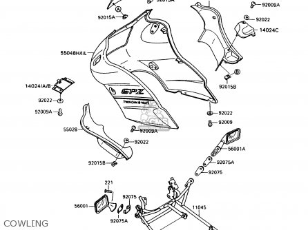 COWLING - EX500A4 GPZ500S 1990 UNITED KINGDOM AR