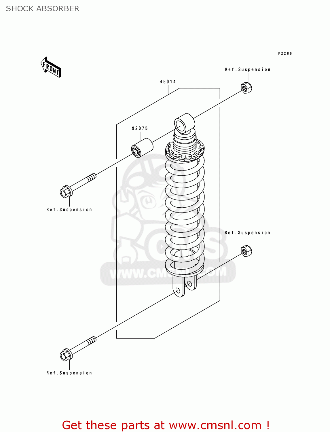 SHOCK ABSORBER EX500A5 1991 USA CALIFORNIA CANADA