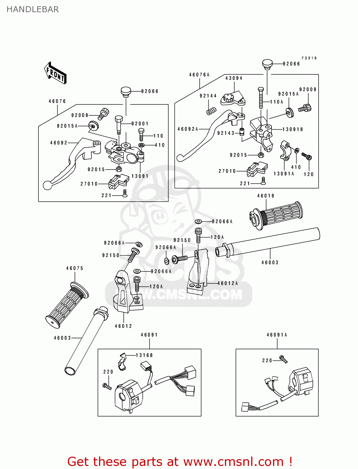 HANDLEBAR EX500A5 1991 USA CALIFORNIA CANADA