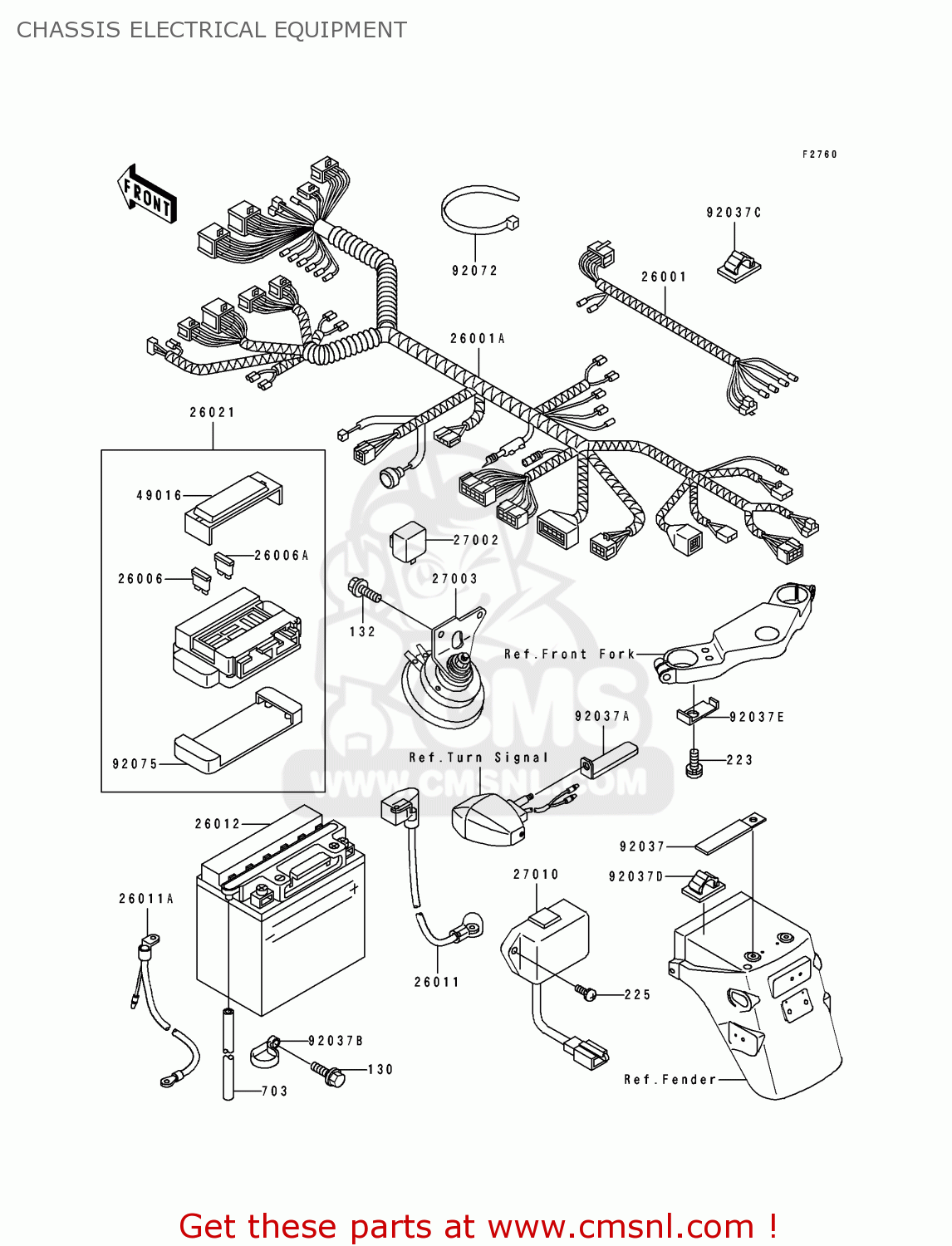 CHASSIS ELECTRICAL EQUIPMENT EX500A5 1991 USA CALIFORNIA CANADA
