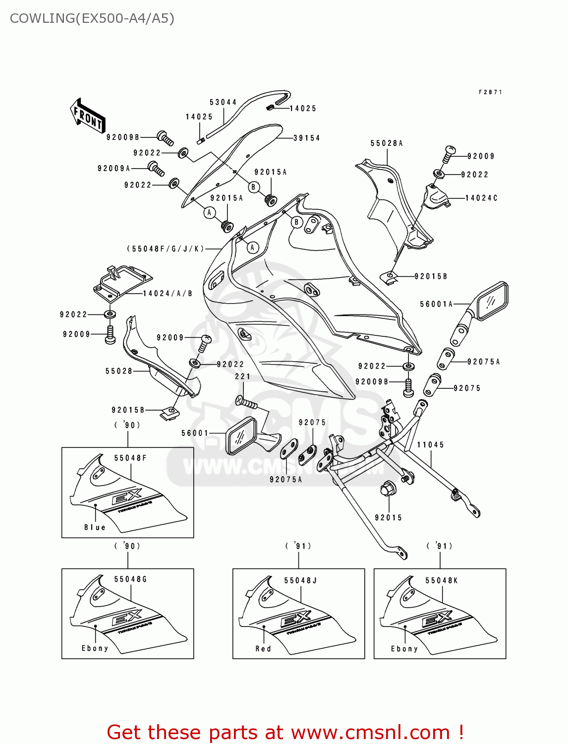 COWLING(EX500-A4/A5) EX500A5 1991 USA CALIFORNIA CANADA