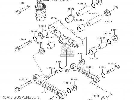 REAR SUSPENSION - EX500A5 1991 USA CALIFORNIA CANADA
